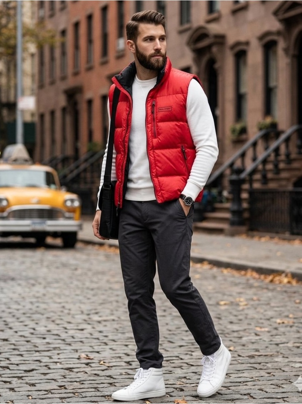 Polo Sport Vintage Ralph Lauren Red Quilted Puffer Vest Padded Gilet Jacket